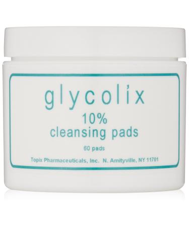 Glycolix 10% Cleansing Pads  60 Count (Pack of 1)
