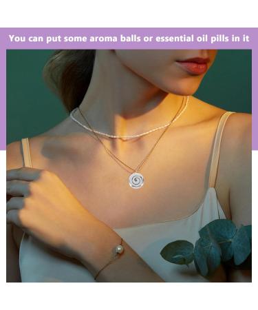 Healeved Diffuser Necklace Charms - Aromatherapy Pendant Jewelry for Women | Hollow Oil Diffuser Necklace for Relaxation & Wellness - Buy Online on GoSupps.com