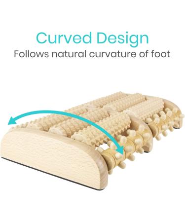 Vive Wooden Foot Massager - Dual Roller for Plantar Fasciitis & Stress Relief - Deep Tissue Shiatsu Therapy - Reflexology Chart Included - Acupressure for Feet & Leg Muscles - Buy Online on GoSupps.com