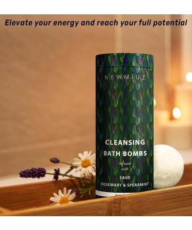 Sage Bath Bombs - Spiritual Bath Energy Clearing Protection Shielding - Smokeless Smudging Sage Rosemary and Spearmint - Relaxation Stress Relief Spa Gift Christmas Birthday - Buy Online on GoSupps.com