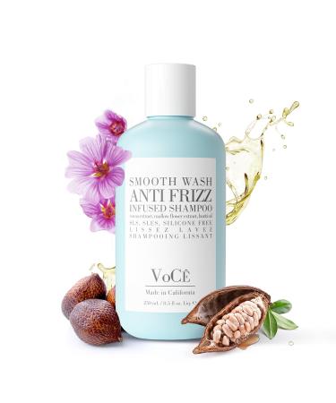 VoC Haircare Natural Smooth Shampoo - Wash | Anti-Frizz Curl Defining Shine Enhancing Non-Toxic Cruelty-Free Vegan Haircare with Aloe Seed Oil Buriti Oil Mallow Flower (8.5 oz | 250 ml)