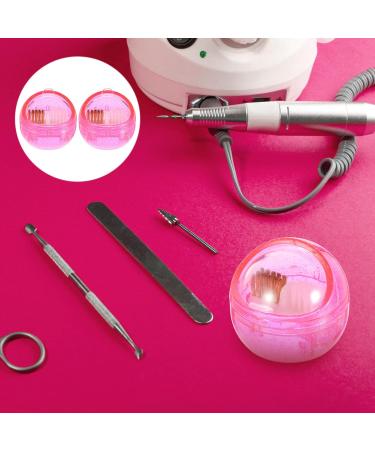 Lurrose Nail Brushes Mini Drill Bit Cleaner Box - Nail Art Boring Head Brush Cleaning Case & Polishing Manicure Tool (2 Pieces) - Buy Online on GoSupps.com