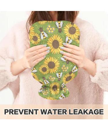 ZZXXB Sunflower Bee Warm Bottle 1L - Fleece Cover for Neck & Shoulder Pain Relief Hand & Foot Warmer PVC Heat Bag Hot & Cold Therapy - Buy Online on GoSupps.com