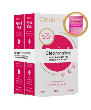 Cleanmarine Period Plan | Unique All-in-One Blend of Natural Nutrients - Help Balance Your Body s Daily Needs All Month Long Provides Hormonal Support Plan A for Your Periods - 120 Capsules 120 count (Pack of 1)