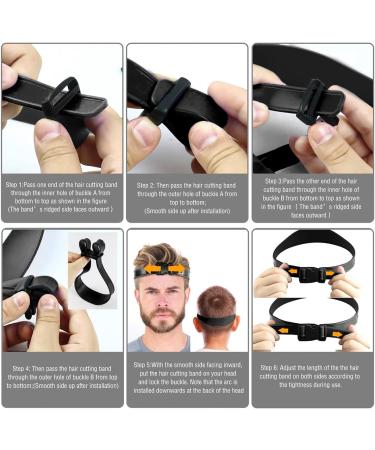 2Pcs Curved Silicone Haircut Band Hair Trimming Guide Band Washable-Adjustable-Self Haircut Band DIY Hair Cutting Guide for Home Hair Clippers(Black & Blue) - Buy Online on GoSupps.com