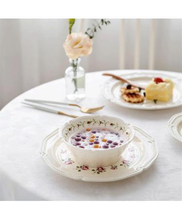 Dinnerware Dishes Plates Ceramic Vintage Rose Dinner Plate Kitchen Tableware Salad Plate Steak Plate Fruit Deep Dish Dinner Plate Large Dinner Plate for Kitchen Hotel Restaurant Dinner Restaurant Fami - Buy Online on GoSupps.com