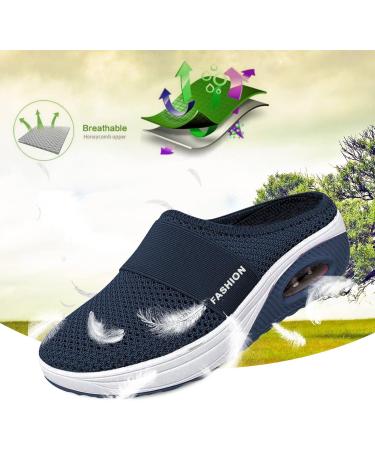 GETBEE Women's Fashion Sneakers | Diabetic Air-Cushion Slip-On Walking Shoes | Orthopedic Diabetic Slippers | Size 8.5 - Dark Blue - Buy Online on GoSupps.com