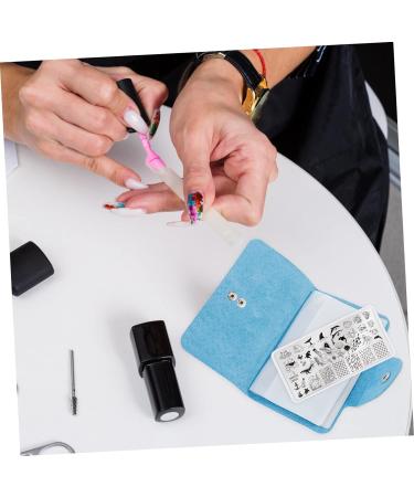 Mikinona 2pcs Nail Art Card Holder Stamping Plates Organizers Nail Template Bags Stamping Plates Storage Bag Cases Nail Plate Storage Bag Nail Art Stamper Pouches Pu Printing Printed Bag Sky-blue 14.5X9.5X1.8CM - Buy Online on GoSupps.com