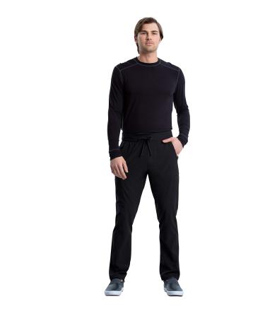 Cherokee iFlex Men Scrubs Pant Tapered Leg Drawstring Cargo CK006 Medium Black