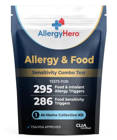 Allergy Hero Comprehensive Allergy & Food Sensitivity Combo Test Kit 581 Food & Environmental Items Tested for Adults & Kids Easy & Pain-Free at-Home Collection with Accurate Results