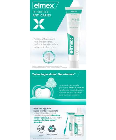  ELMEX ELMEX - Elmex Sensitive Original Toothpaste 0% Colorants - Sensitive Teeth Painful Gums Enamel Protection - 75 ml - Buy Online on GoSupps.com