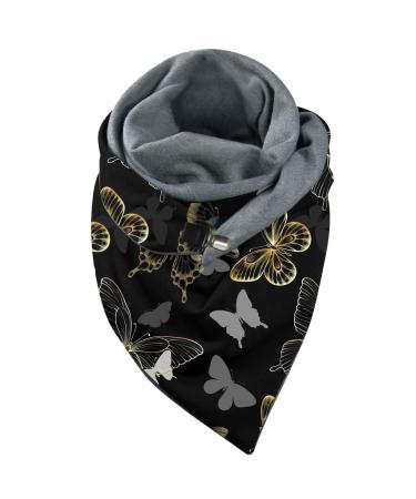 Hanxiulin ladies scarf triangular scarf print neck cloth scarf soft wrap triangular scarf casual wrapshell women autumn winter multi -purpose scarf for women scarf unit size l