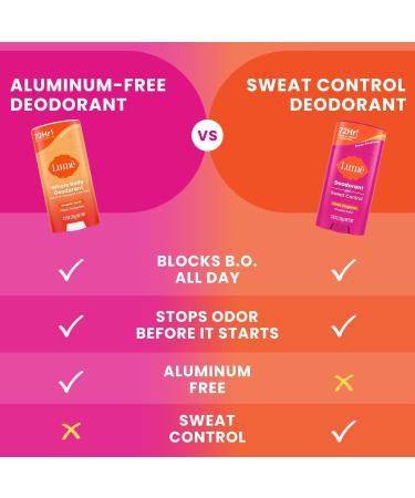 Lume Deodorant Plus Sweat Control - Smooth Solid Stick - Maximum Strength Antiperspirant - 72 Hour Odor And Sweat Control - Baking Soda Free Skin Loving - 2.6 ounce (Clean Tangerine) Pack of 2 - Buy Online on GoSupps.com
