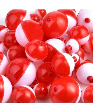 Coopay Fishing Bobbers Floats Set - 30pcs/60pcs Snap on Float Red/White Button Round Buoy Fishing Tackle Accessories 1.5inch - Buy Online on GoSupps.com