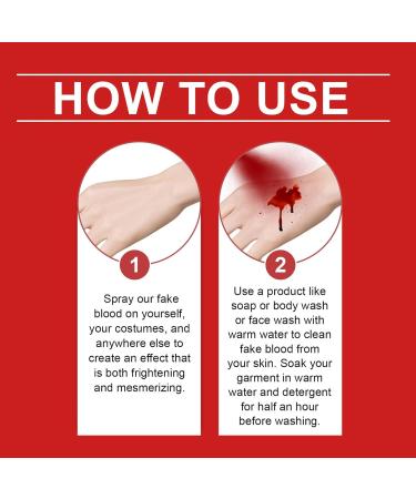  Generisch Washable Artificial Blood Spray - 60ml of Realistic Washable Artificial Blood for Clothes | Artificial Blood Splashes Halloween Makeup Halloween Party Props Performances - Buy Online on GoSupps.com