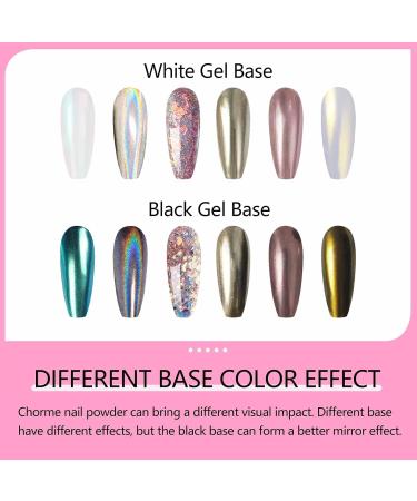 GZMAYUEN Chrome Nail Powder Set - 6 Colors Mirror Effect Metallic Pigment for Stunning Nails | International Shipping Available - Buy Online on GoSupps.com