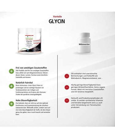 Fairvital Glycine Powder 500g | 100% Pure Vegan Amino Acid | No Additives | International Shipping Available - Buy Online on GoSupps.com