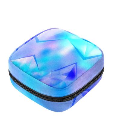 Bluish violet trillion form sanitary napkin storage bag portable period bag for women teen girls girls menstrual cup pocket silent insert holder color 1