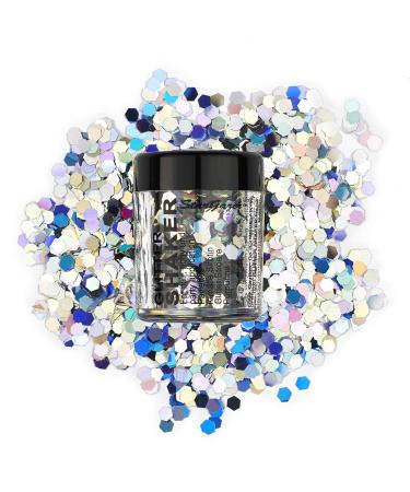 Stargazer Chunky Glitter Shaker Holo. Cosmetic glitter for use on the eyes lips face body hair and nails. 5 g (Pack of 1)