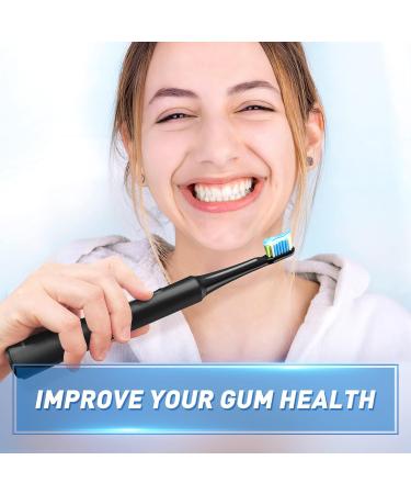 Sonic Electric Toothbrush for Adults | Rechargeable with 10 Brush Heads & Holder | 40000 VPM, 3 Modes | Fast 2 Hr Charge | Lasts 35 Days - Buy Online on GoSupps.com