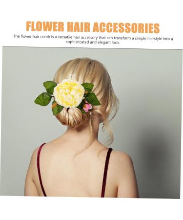 Didiseaon Hair Side Combs for Women French Hair Combs Dappen Dish for Acrylic Nails Rainbow Pencil Holder Wedding Hair Comb Flower Hair Decor Flower Headdress Women's Plastic Leaf - Buy Online on GoSupps.com