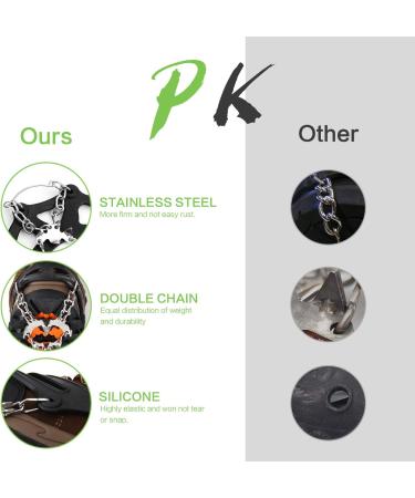 Vdeal Crampons for Boots & Shoes - 19 Stainless Steel Spikes Anti-Slip Winter Shoe Claws for Snow & Ice Gr del Spikes for Hiking & Fishing - Men & Women - Buy Online on GoSupps.com