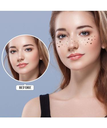 20-Piece Waterproof Temporary Freckle Tattoo Stickers - Natural Looking Henna Freckles for Men, Women, and Girls - Party Makeup Accessories - 5 Styles - Buy Online on GoSupps.com