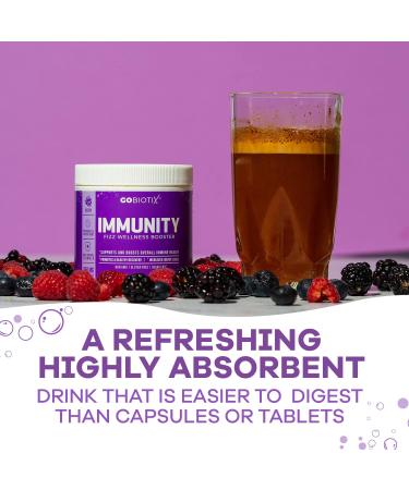 GOBIOTIX Immune Support Powder - Vegan Superfood with Elderberry, Turmeric, Vitamin C, B12 - Non-GMO & Sugar-Free (Berry) - Buy Online on GoSupps.com