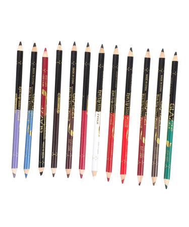 Angoily 12pcs Lip Liner Eyeliner Eyebrow Pen Eyelashes for Dolls Matte Makeup Accessory Double Head