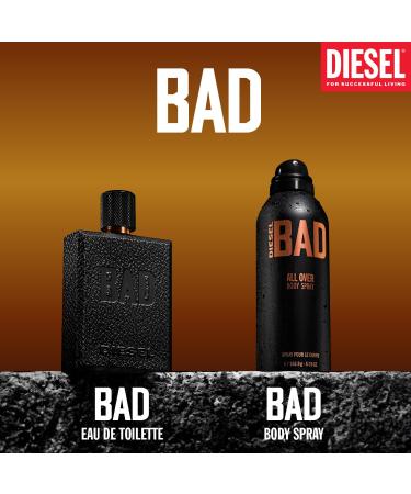 Diesel Bad Deodorizing Body Spray for Men Seductive Fresh Masculine and Sexy Scent Notes of Bergamot Tobacco and Caviar Accord - Buy Online on GoSupps.com