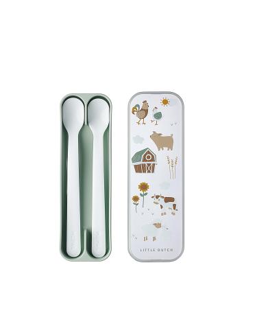 Mepal - Feeding spoon Mepal MiO - Babyl opened - toddler feeding spoon - baby cutlery - dishwasher -safe - BPA free - 2 cutlery set - Little Farm 03. Little Farm