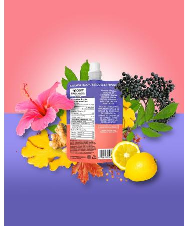 goodvibes juice co. Get Well | Natural Wellness Shot | Elderberry Ginger Hibiscus Lemon Maple Cayenne | Antioxidants Immunity Decongestion | Vegan Gluten Free | 50mL Pouch (Pack of 2) - Buy Online on GoSupps.com