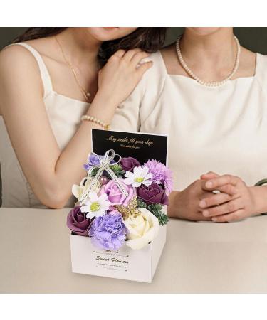 Buy Carnation Flower Soap Gift Box | Beautiful Purple Bath Soap for Weddings Teachers Day & Graduations | 12cm x 12cm x 18cm - Buy Online on GoSupps.com