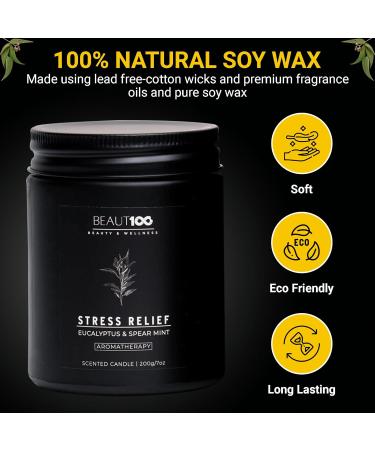 Stress Relief Candle | Aromatherapy Soy Candles for Men & Women | Long Lasting Scented Candles | Perfect Gift for Relaxation - Buy Online on GoSupps.com