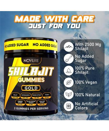 Himalayan Shilajit Gummies No Added Sugar Ashwagandha MACA Root Turmeric Extract with Vitamin C Non-GMO 100% Natural & Organic (60 Count Gold) Gold 60 Count (Pack of 1) - Buy Online on GoSupps.com