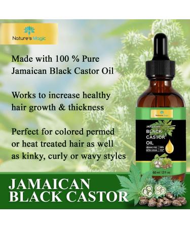 Nature's Magic Jamaican Black Castor Oil - Cold Pressed Unrefined Oil for Hair Growth Skin & Nails | Nourish Scalp & Stimulate Growth Globally - Buy Online on GoSupps.com