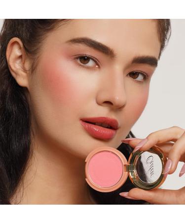 Oulac Rouge Powder Matt Blush - Natural Vegan Makeup | Super-Fine Powder | Gentle Application | 4.8g 13 Petal Blossom (Matte Light Yellow Pink) - Cruelty-Free & Suitable for All Skin Types - Buy Online on GoSupps.com