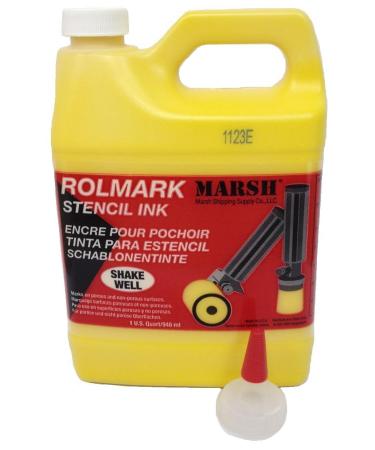 MARSH Rolmark Stencil Ink, 1 qt Can, Yellow