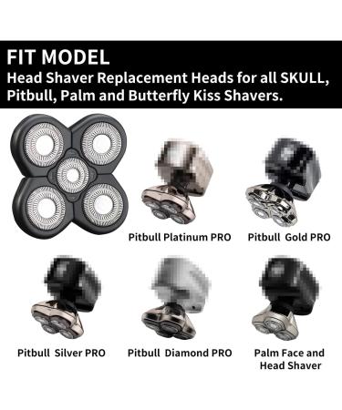 Head Shaver Replacement Heads for Skull Pitbull Palm & Butterfly Kiss - International Shipping Available - Buy Online on GoSupps.com