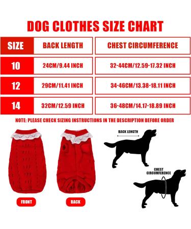 Small Dog Jumper Warm Puppy Knitted Pullover Sweaters Winter Dog Cat Jumper Knitwear Sweater Apparel Small Pet Coat Costume Dog Clothes Comfortable Knitted Sweater for Small Dog Cat (Size 14 Red) Size 14 Red - Buy Online on GoSupps.com