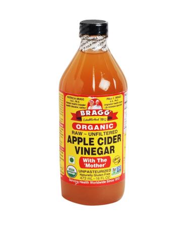 Bragg Organic Unfiltered Apple Cider Vinegar, Raw, 16 Ounce - 1 Pack 16 Fl Oz (Pack of 1)