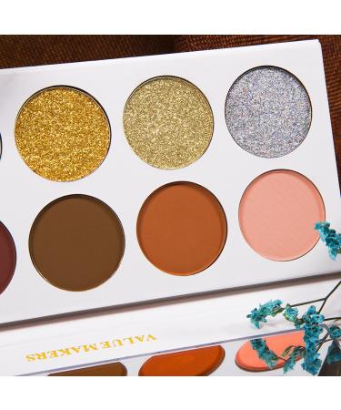 Portshade Palette: 10 High-Pigmented Eyeshadows in Red Rose Gold Silver & Brown - Glitter & Matte Makeup for Long-Lasting Looks | International Shipping Available - Buy Online on GoSupps.com