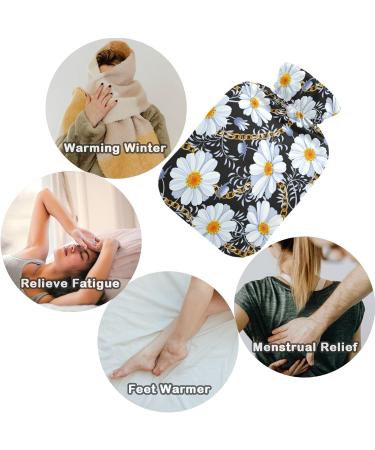 NAANLE Floral Daisy Transparent Hot Water Bottle - 2L Large for Menstrual Cramps Pain Relief & Heat Therapy | International Shipping - Buy Online on GoSupps.com