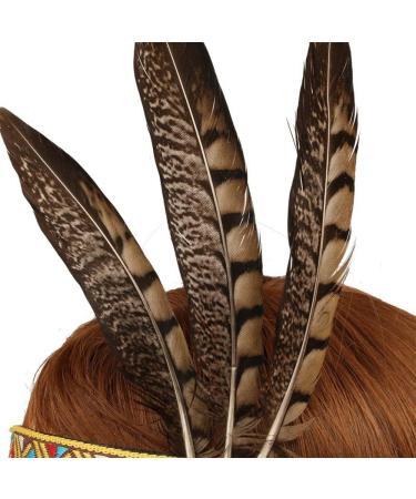 Indian Headband Headdress Feather Headband Native American Feather Headband Hair Band Headwear Headpiece Fashion Elegant Flapper Headband- Hair Decoration for Women Girls - Buy Online on GoSupps.com