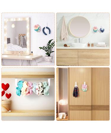 Adhesive Scrunchie Holder 2-Pack - DIY Hair Accessories Organizer - Wall Hooks - Waterproof - Simple Style White - Buy Online on GoSupps.com