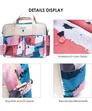 SONARIN Large Capacity Waterproof Baby Changing Bag with Shoulder Strap & Changing Mat - Watercolor Rose - Buy Online on GoSupps.com