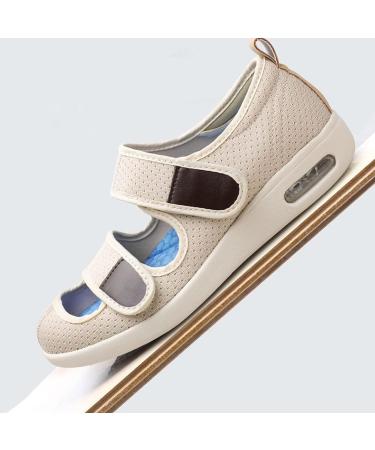 KXSM Women's Wide Width Healthy Home Shoes - Adjustable Closure for Diabetic Edema & Plantar Fasciitis - Light Grey - Size 38 - Buy Online on GoSupps.com