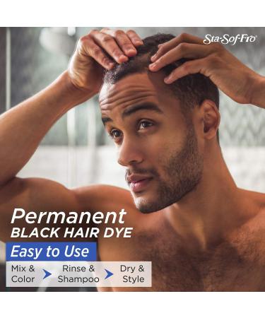 Sta Sof Fro Permanent Black Hair Dye for Men - Cream Formula Natural Black Hair Color - Buy Online on GoSupps.com
