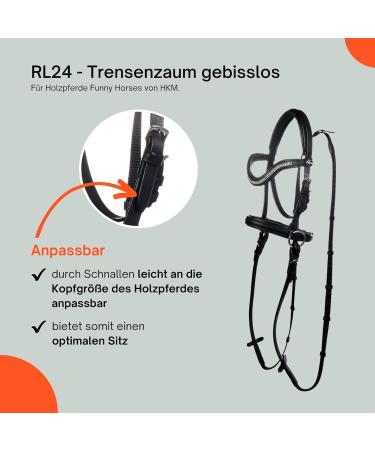RL24 Real Leather Bridle for Wooden Horses | HKM Funny Horse Toys | Black Bridle with Reins for Children & Minishetty Accessories - Buy Online on GoSupps.com