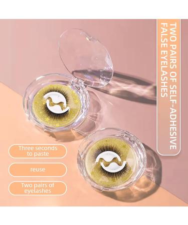 2 Pairs Self Adhesive Eyelashes Reusable Eyelashes Fake Eyelashes without Glue for Women and Girls (W03-2 Paired) - Buy Online on GoSupps.com